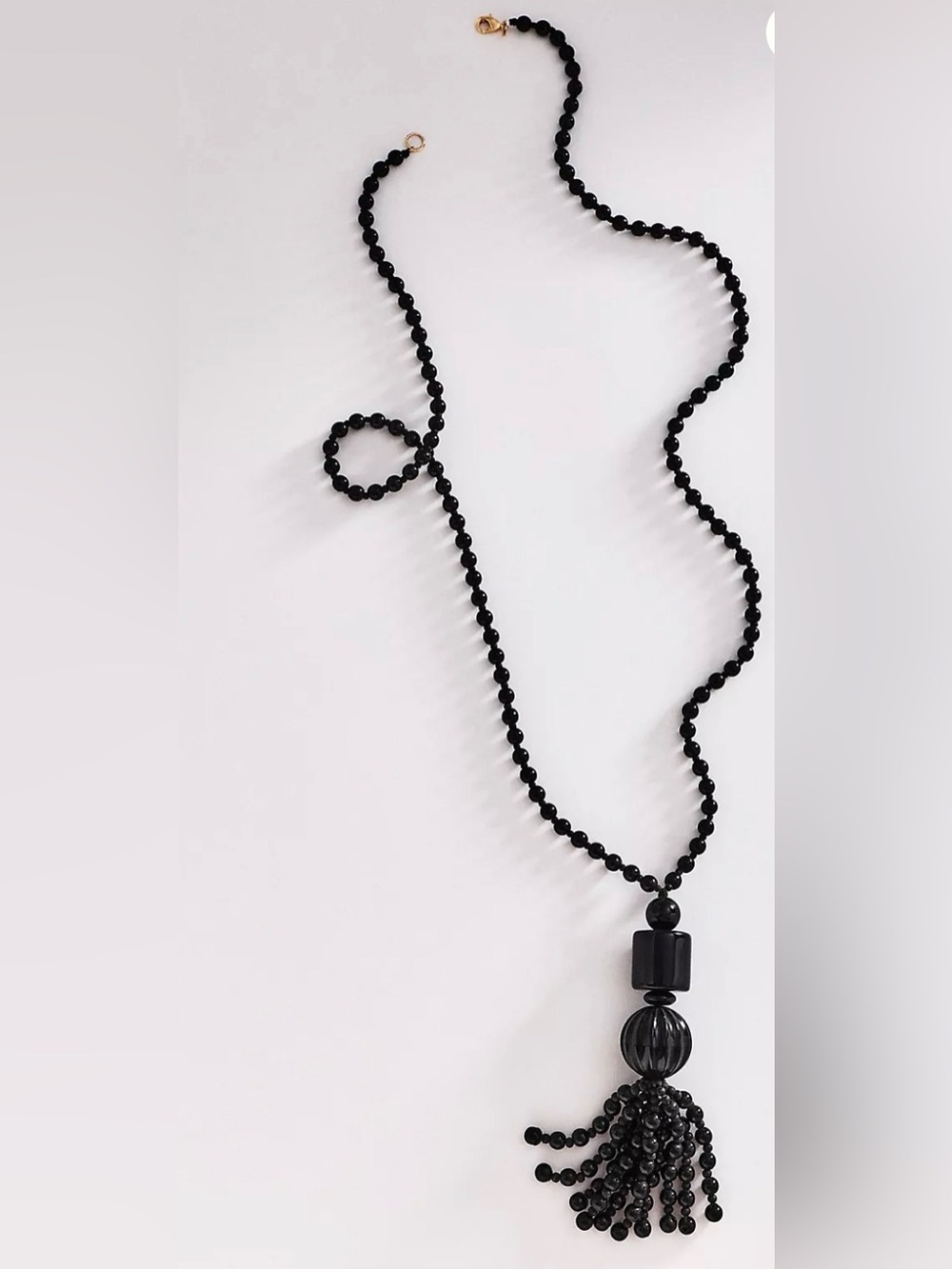 Anthropologie Beaded Tassel Pendant Necklace